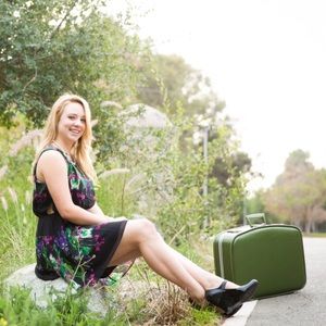 Black Floral Dress *gently used/in good condition*